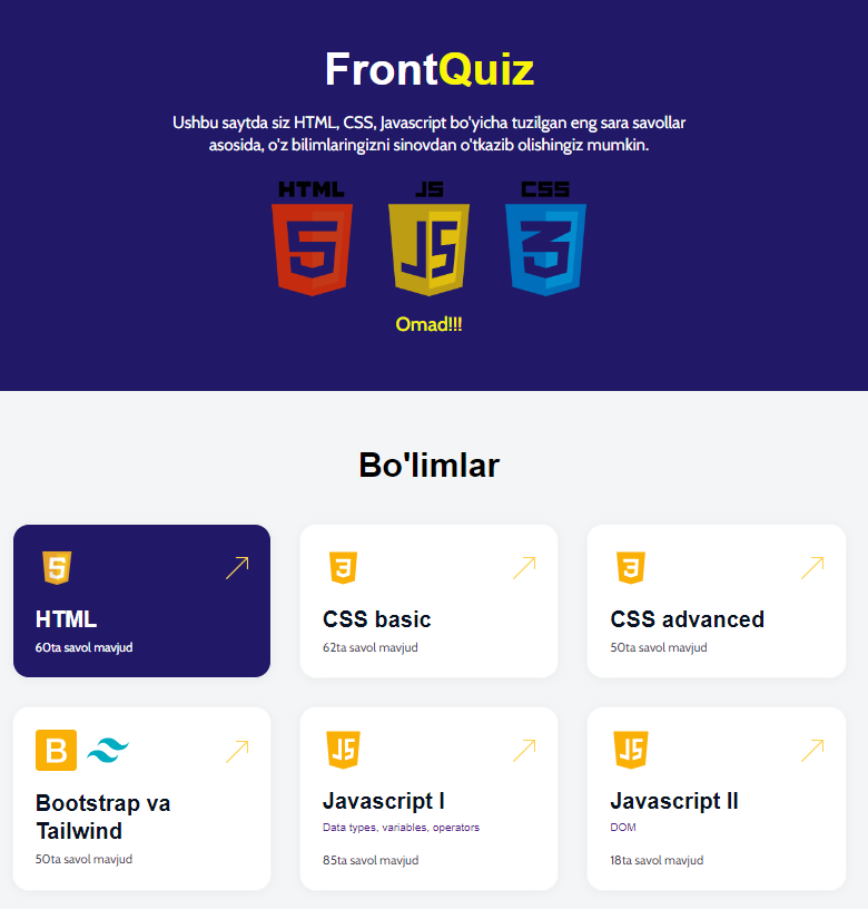 frontquiz maketi